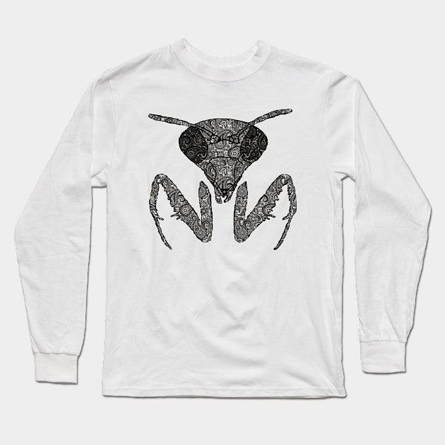 Praying Mantis Paisley Insect t shirt Long Sleeve T-Shirt by creaturely